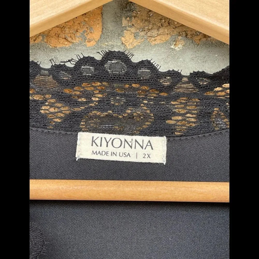 Kiyonna Mademoiselle Lace Dress - Onyx 2 X - Picture 7 of 11